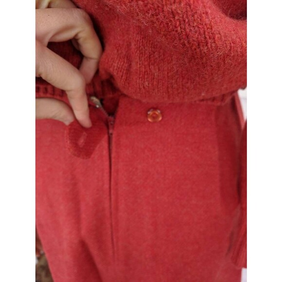 Vintage 60s Tomato Red Skirt 23 Waist XS XXS Junior Bazaar - Picture 5 of 6